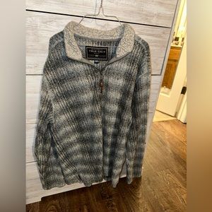 TRUE GRIT half zip sweater